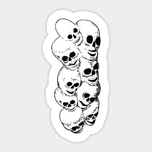 Stacked heads t shirt Sticker